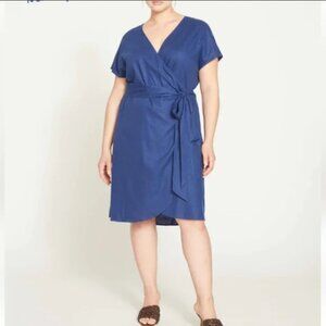 NWT - Tulip Hem Linen Wrap Dress - Size M (18-20)